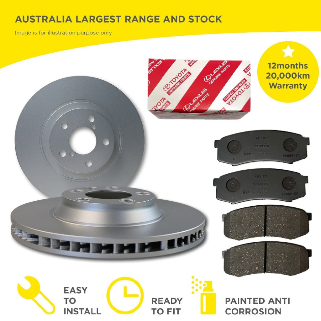 Rear Genuine Toyota Brake Pads + Hp Disc Rotors Set For Fj Cruiser Gsj15R Kit