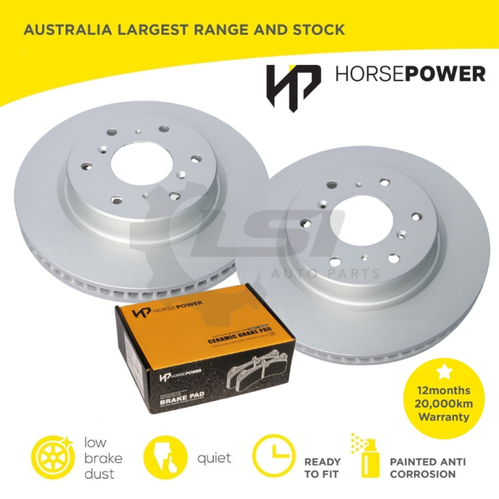 Rear Horsepower Disc Rotors and Ceramic Brake Pads for Haval H9 10/2015-on 322mm Disc Brake Kit