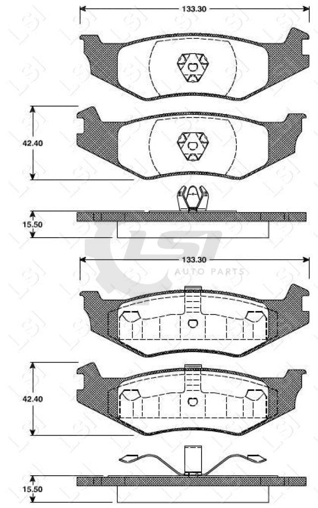 Remsa Brake Pads Rear Chrysler/ Dodge