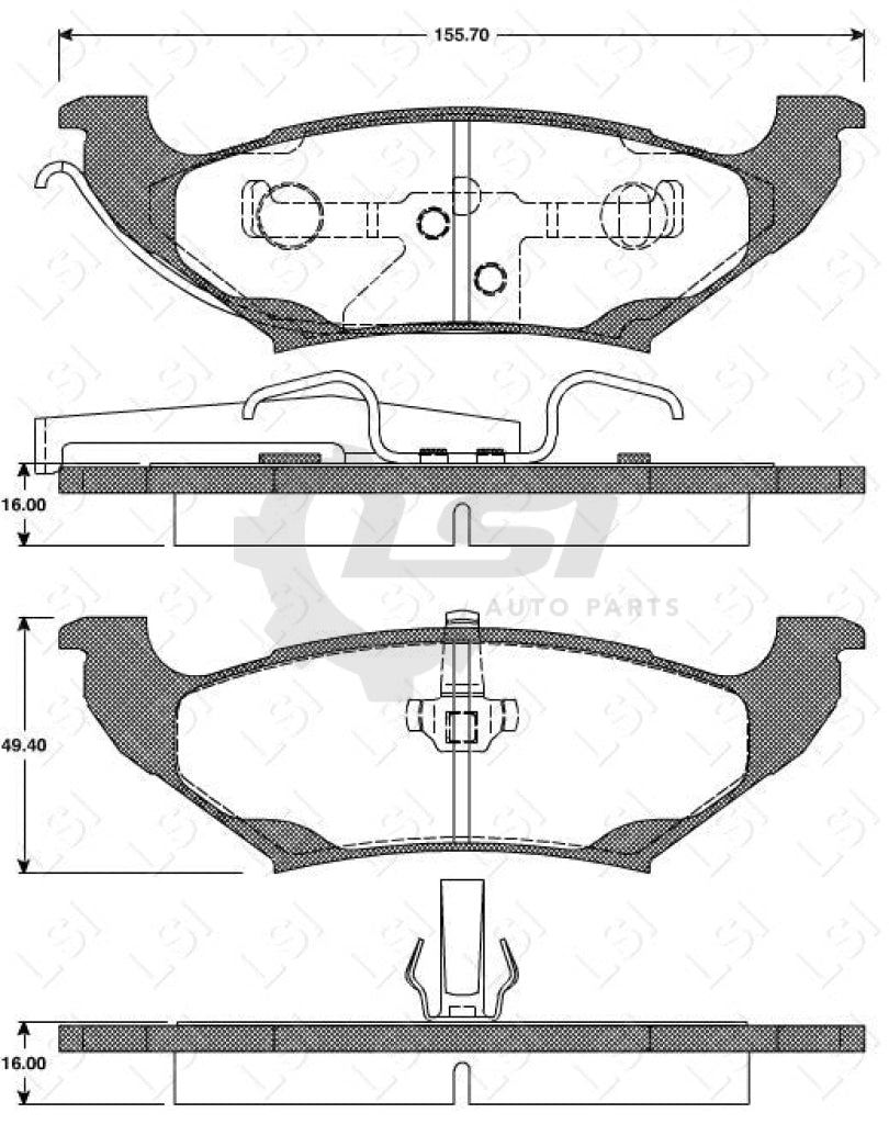 Remsa Brake Pads Rear Chrysler/ Dodge