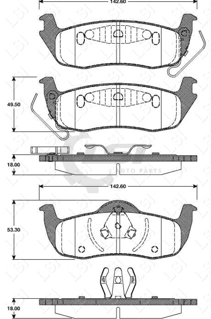 Remsa Brake Pads Rear Jeep