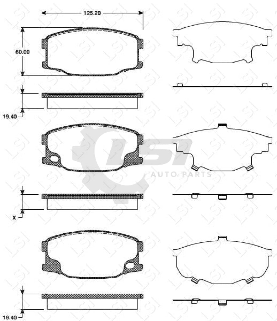 Roadhouse Brake Pads Fr Mitsubishi