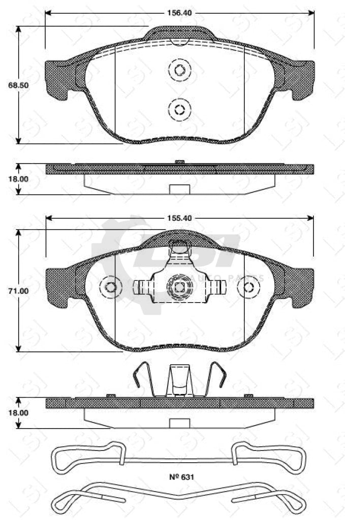 Roadhouse Brake Pads Fr Renault