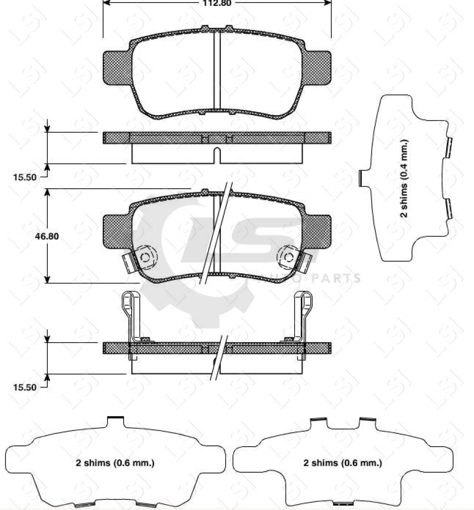 Roadhouse Brake Pads Rear Honda