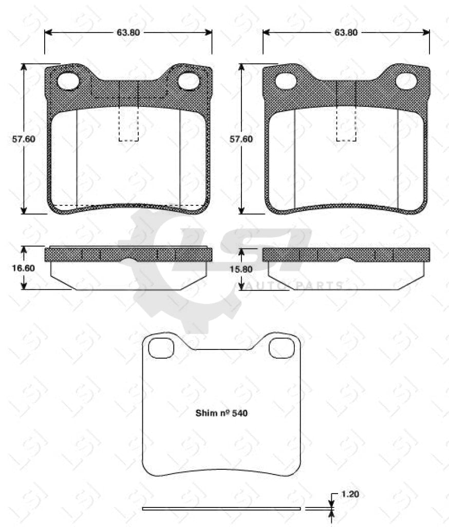 Roadhouse Brake Pads Rear Peugeot