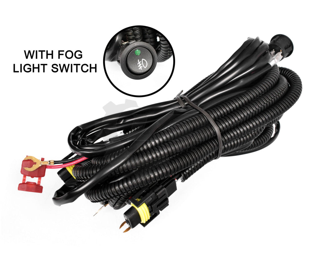 Universal H11 H8 H9 H16 Led Fog Light Wire Harness Wiring Relay Indicator Switch