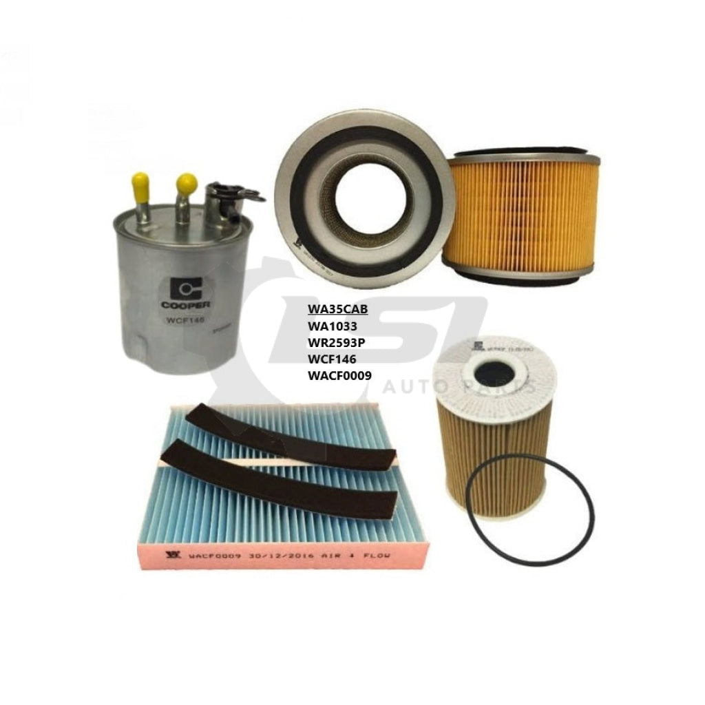 Wesfil Air Oil Fuel Cabin Filter Service Kit WK35CAB for Nissan Patrol 2006-2017 ZD30D Filter Kit