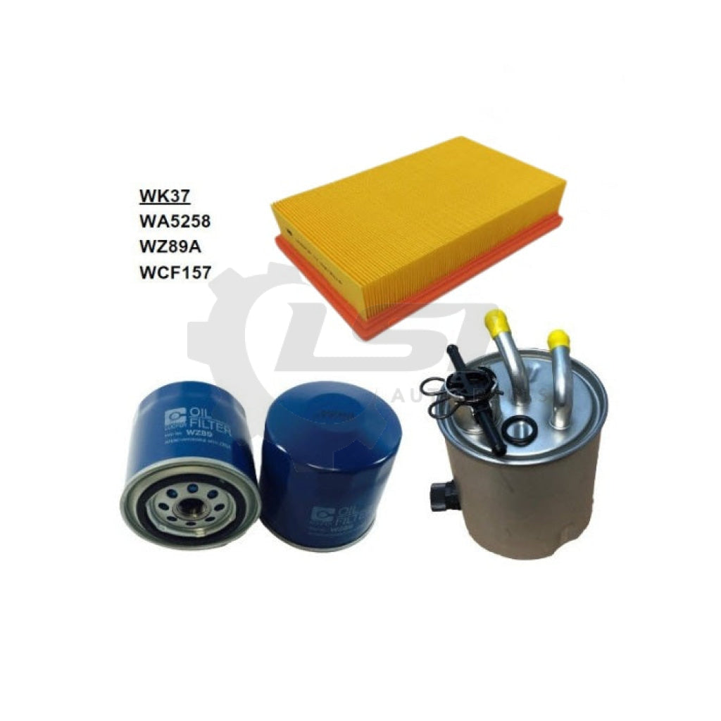 Wesfil Air Oil Fuel Filter Kit WK37 for Nissan Navara 2.5T/Diesel D40 YD25 Spain Built Filter Service Kit