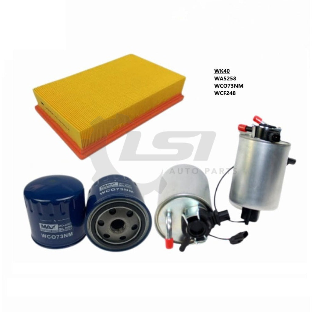 Wesfil Air Oil Fuel Filter Kit WK40 for Nissan Navara D40 3.0L V6 TD V9X 10/10-on Filter Service Kit