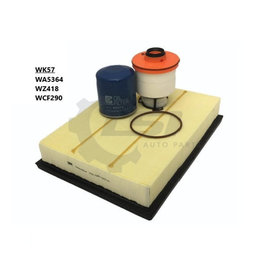 Wesfil Air Oil Fuel Filter Kit WK57 for Toyota Hilux SR5 Cruiser Extra CAB GUN126R Filter Service Kit