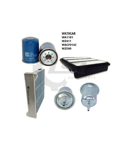 Wesfil Air Pollen Oil Fuel Cabin Filter Kit WK79CAB for Mitsubishi Triton 2007-2015 ML MN 2.4L Filter Kit