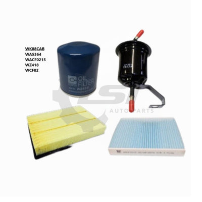Wesfil Air Pollen Oil Fuel Cabin Filter Kit WK88CAB for Toyota Hilux 2015-2022 2.7L 2TRFE Filter Kit