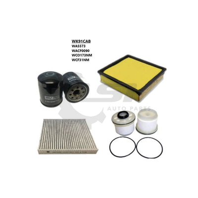 Wesfil Air Pollen Oil Fuel Cabin Filter Kit WK91CAB for Mazda BT50 XT B30 3.0L 4JJ3-TCX Filter Kit