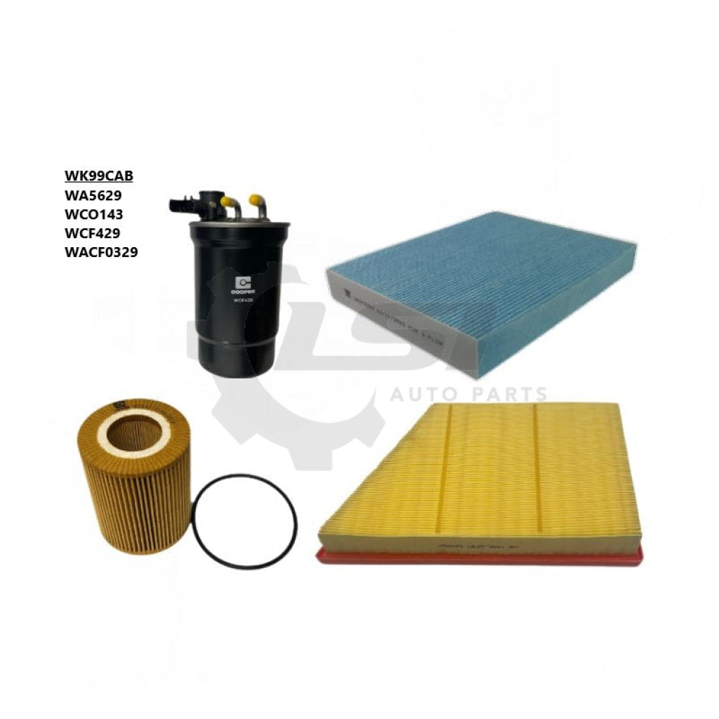 Wesfil Air Pollen Oil Fuel Cabin Filter Kit WK99CAB for Ford Ranger XLT Sport Wildtrack BF2S 2022- Filter Kit