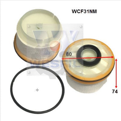 Wesfil Fuel Filter For Toyota Hiace Hilux Mazda Bt50 Isuzu D-Max Mu-X
