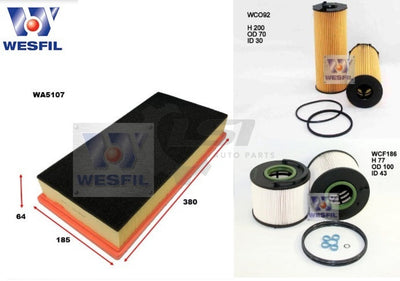 Wesfil Oil Air Filter Set For Audi Q7 3.0L 4.2L Service Kit