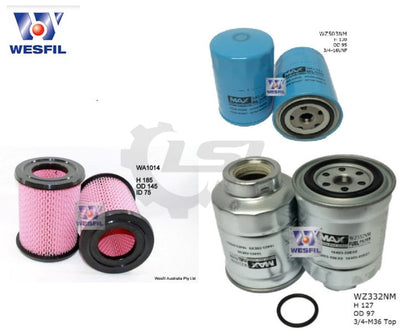 Wesfil Oil Air Filter Set For Nissan Navara D22 Service Kit