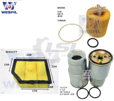 Wesfil Oil Air Filter Set For Toyota Rav4 Ala49 Service Kit