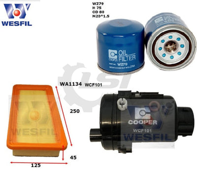 Wesfil Oil Air Filter Set For Hyundai Getz Tb Service Kit
