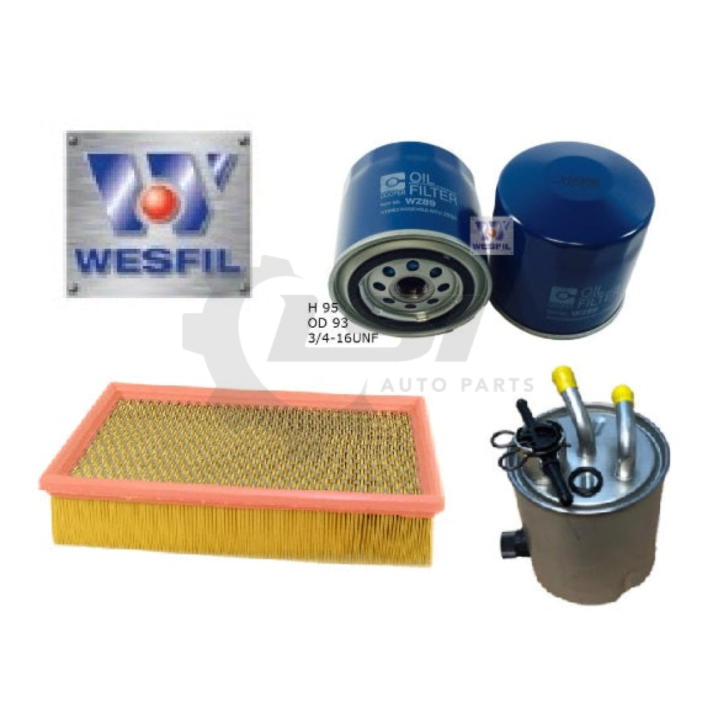 Wesfil Oil Air Fuel Filter Service Kit For Nissan Navara 2.5L Td D40 Yd25 Spain